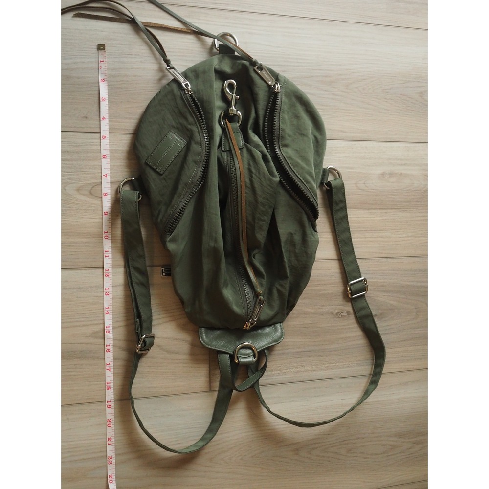 Rebecca Minkoff Julian Olive Green Nylon Backpack Gorpcore Medium Excellent - Picture 7 of 14
